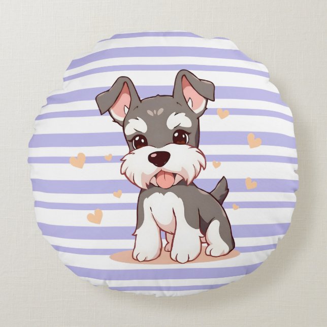 Cute Dog Round Cushion (Front)