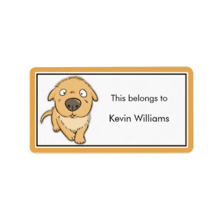Cute Dog School Supplies Labels