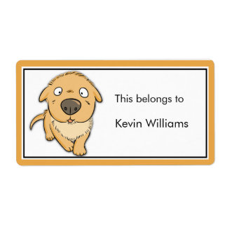 Cute Dog School Supplies Labels