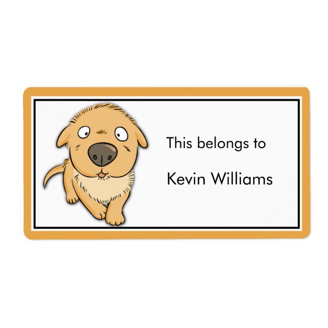 Cute Dog School Supplies Labels (Front)