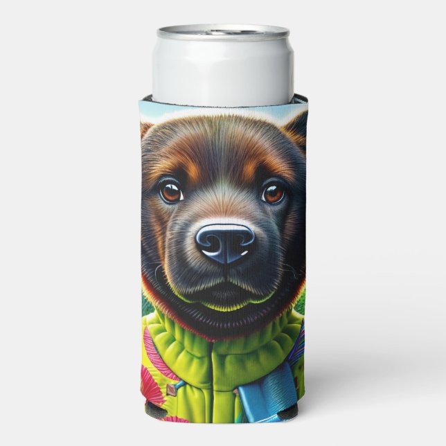 Cute dog seltzer can cooler (Seltzer Front)