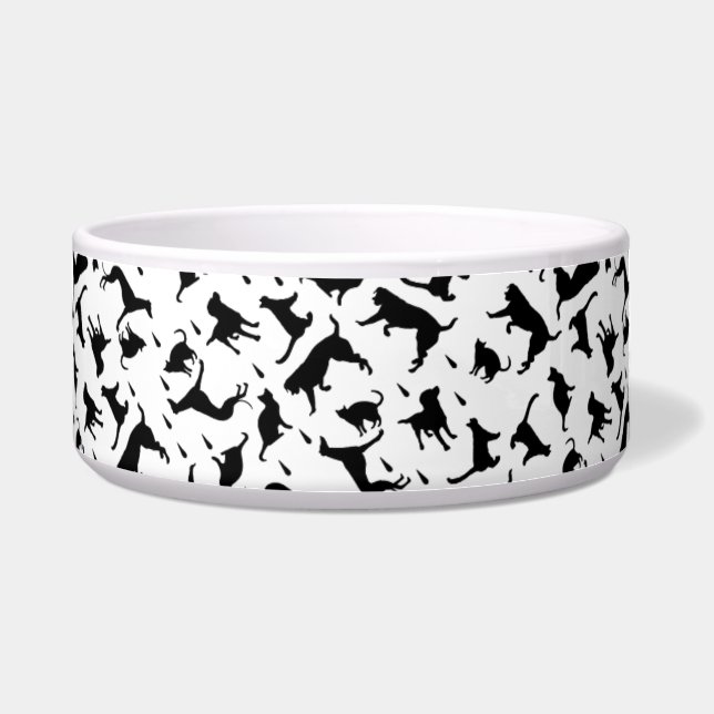 Cute Dog Silhouette Pattern Monochrome (Front)
