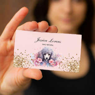 Cute Dog Sitter, Pet Groomer, Veterinarian, Poodle Business Card