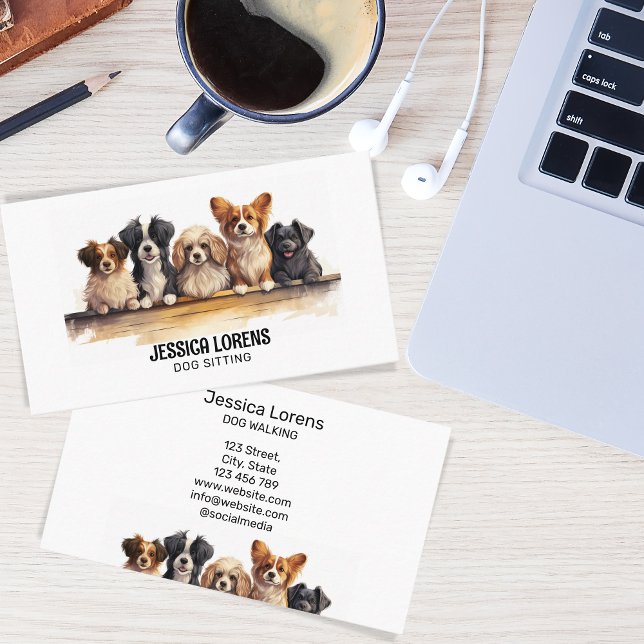 Cute Dog Sitter, Pet Groomer, Veterinarian, Puppy  Business Card (Creator Uploaded)