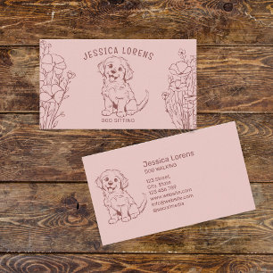 Cute Dog Sitter, Pet Groomer, Veterinarian, Puppy Business Card