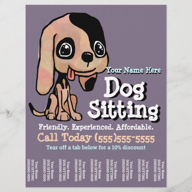Cute DOG Sitting Flyer Template (Front)