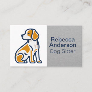 Cute Dog Sitting Illustration Appointment Card