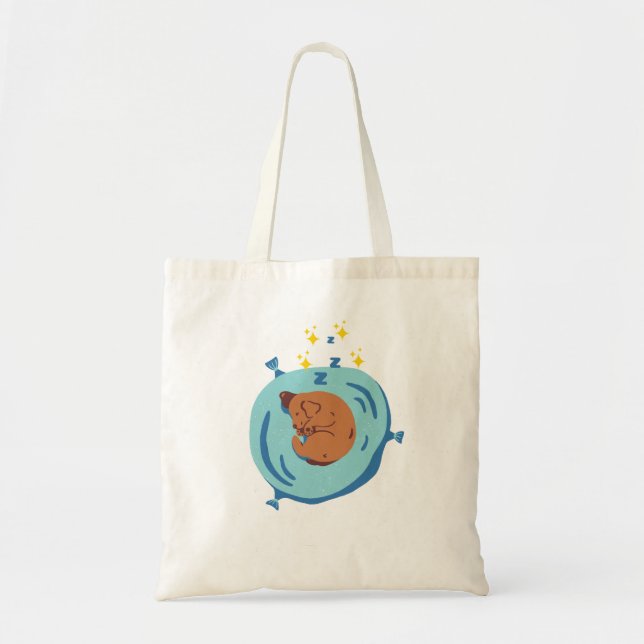 Cute Dog Sleep Tote Bag (Front)