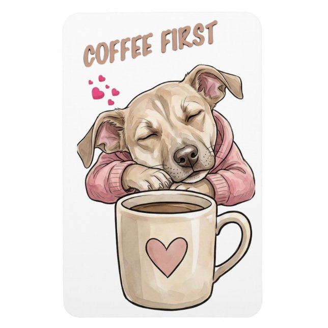 Cute dog sleeping peacefully  magnet (Vertical)