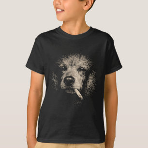 Cute Dog Smoking Cigarette Poodle Meme T-Shirt