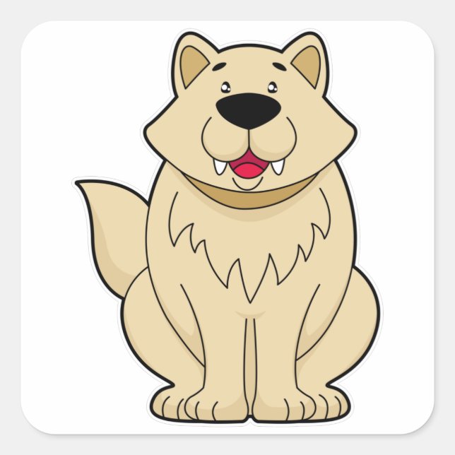 Cute Dog Square Sticker (Front)