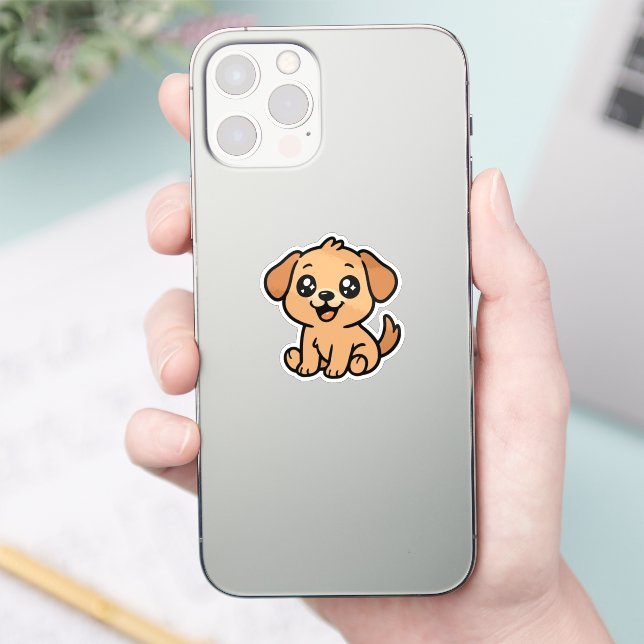 Cute Dog Sticker – Adorable Cartoon Puppy Design (Phone)