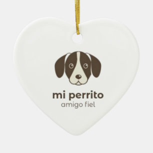Cute Dog stickers Ceramic Tree Decoration