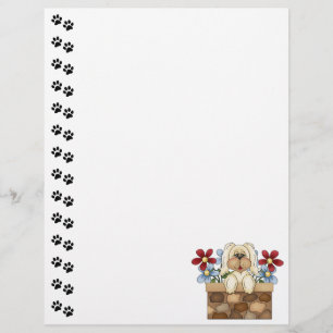 Cute Dog Stone Wall Letterhead