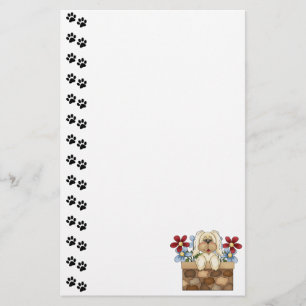 Cute Dog Stone Wall  Stationery