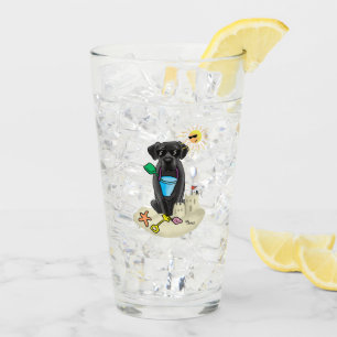 Cute Dog - Summer Beach Black Labrador Retriever Glass