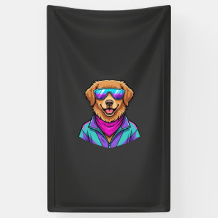 Cute Dog Sunglasses Retro Neon Art_1 Banner