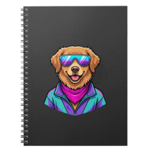 Cute Dog Sunglasses Retro Neon Art_1 Notebook