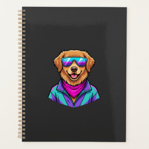 Cute Dog Sunglasses Retro Neon Art_1 Planner