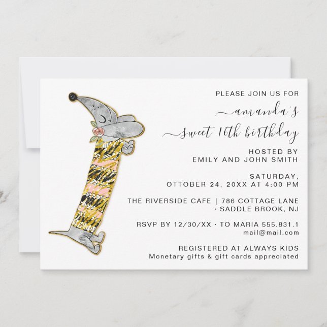 Cute Dog Sweet 16th Birthday Party House Party  Invitation (Front)