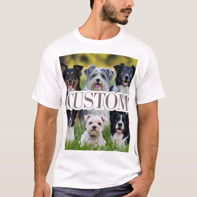 Cute Dog-Themed Custom Men's T-Shirt (Front)