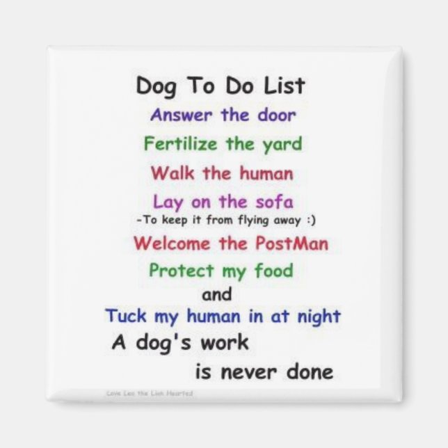 Cute dog "to do" list magnet (Front)