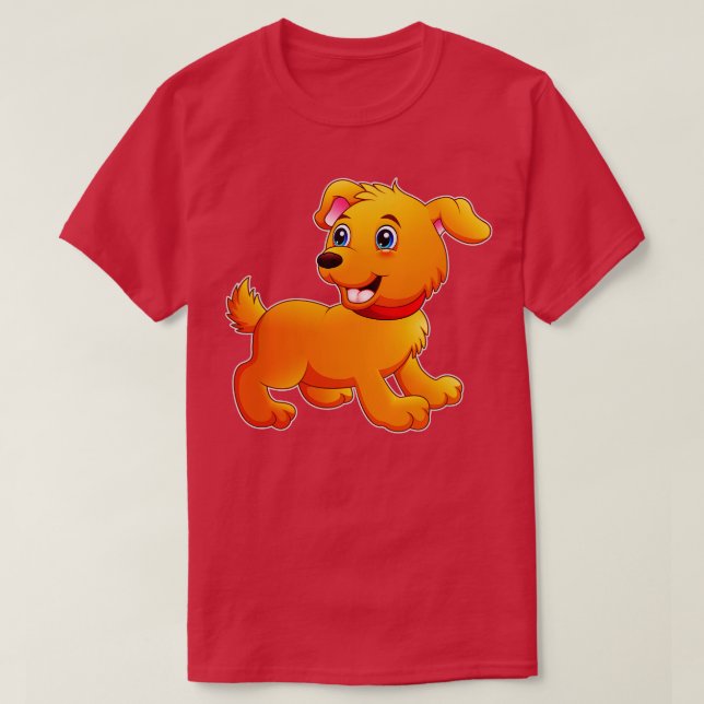 Cute Dog toon Pet Funny Illustration For Kids T-Shirt (Design Front)