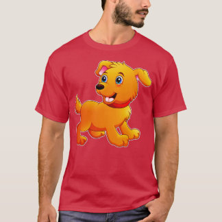 Cute Dog toon Pet Funny Illustration For Kids T-Shirt