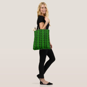 Cute Dog Tote Bag in Lime Green and Black
