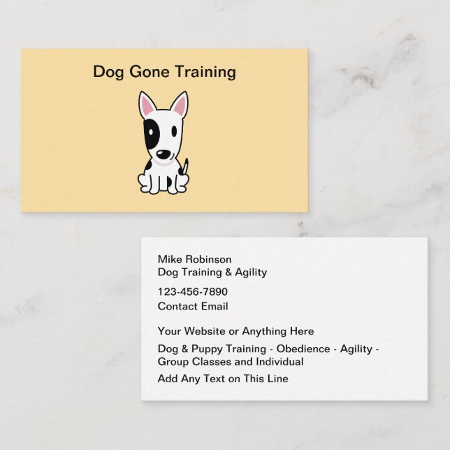 Cute Dog Training Classes Business Cards (Front/Back)