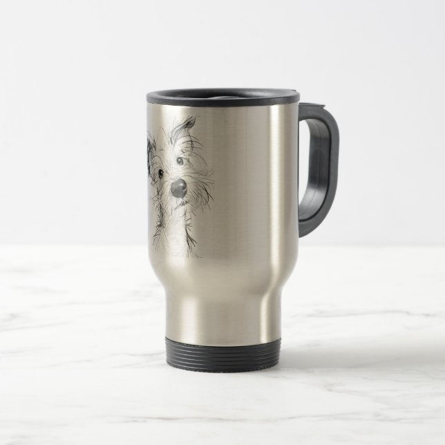 Cute Dog Travel Mug (Front Right)