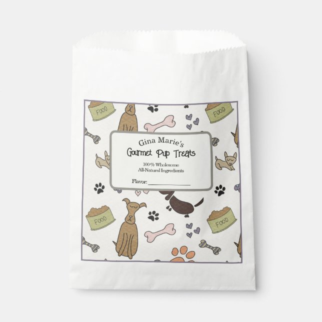 Cute Dog Treats  Favour Bags (Front)