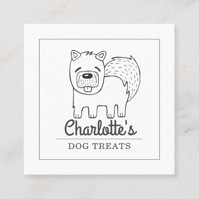 Cute Dog Treats Maker Illustrated Business Card (Front)
