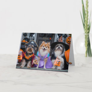 Cute Dog Trick-or-Treat Halloween Card
