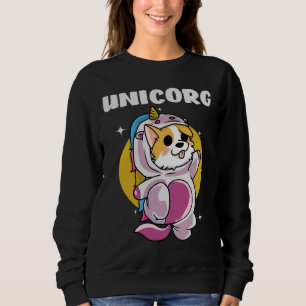 Cute Dog Unicorg Pembroke Welsh Corgi Ower And Un Sweatshirt