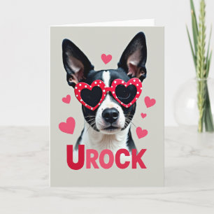 Cute Dog Urock Valentine Card