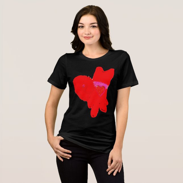 Cute dog Valentine's Day Tri-Blend Shirt (Front Full)