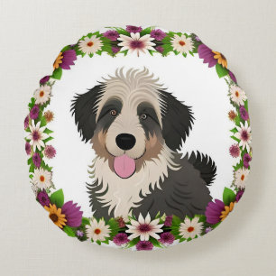Cute Dog Vibrant Pet Lover Home Décor Accent Gift Round Cushion