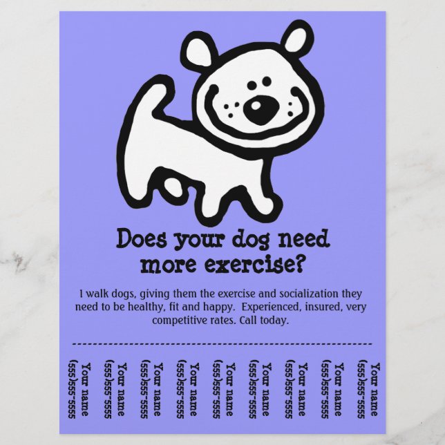 CUTE Dog Walker Customisable promo Flyer (Front)