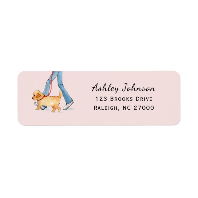 Cute Dog walker Return Address Label (Front)