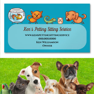 Cute Dog Walking Animal Car Pet Service  Magnetic Business Card