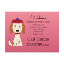 Cute Dog Walking  Dog Grooming Business on Pink
