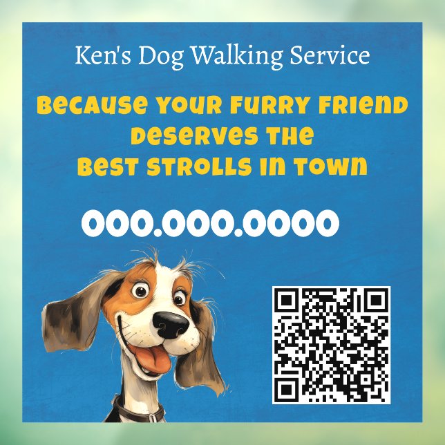 Cute Dog Walking Window Cling (Sheet 3)