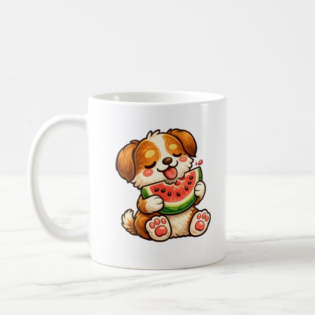Cute Dog Watermelon Coffee Mug (Left)