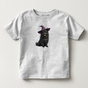 Cute Dog Wearing a Halloween Wizard Hat Toddler T-Shirt