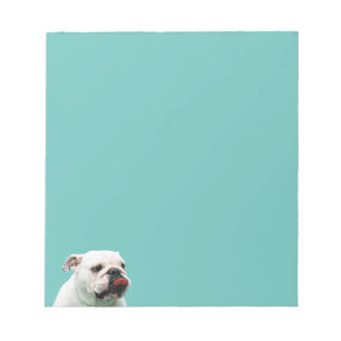 Cute dog white Bulldog Notepad