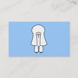 Cute Dog. White Toy Poodle / Miniature Poodle. Business Card