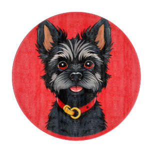 Cute Dog With a Colourful Collar Cutting Board