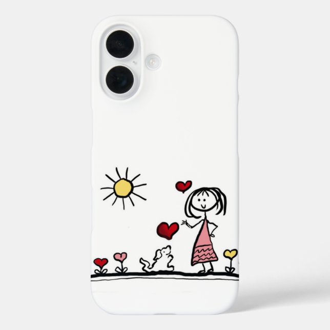 Cute dog with a girl Case-Mate iPhone case (Back)