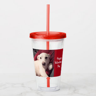 Cute Dog with Dad Valentines Day Acrylic Tumbler